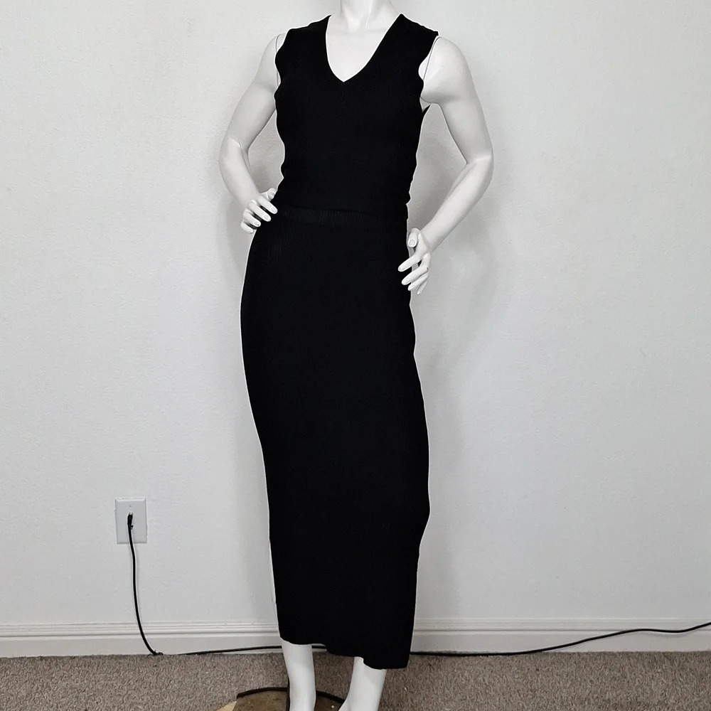 Sincerely Jules *NEW Romantic Goth Ribbed Knit Witchy Top & Skirt 2 Piece Set *M